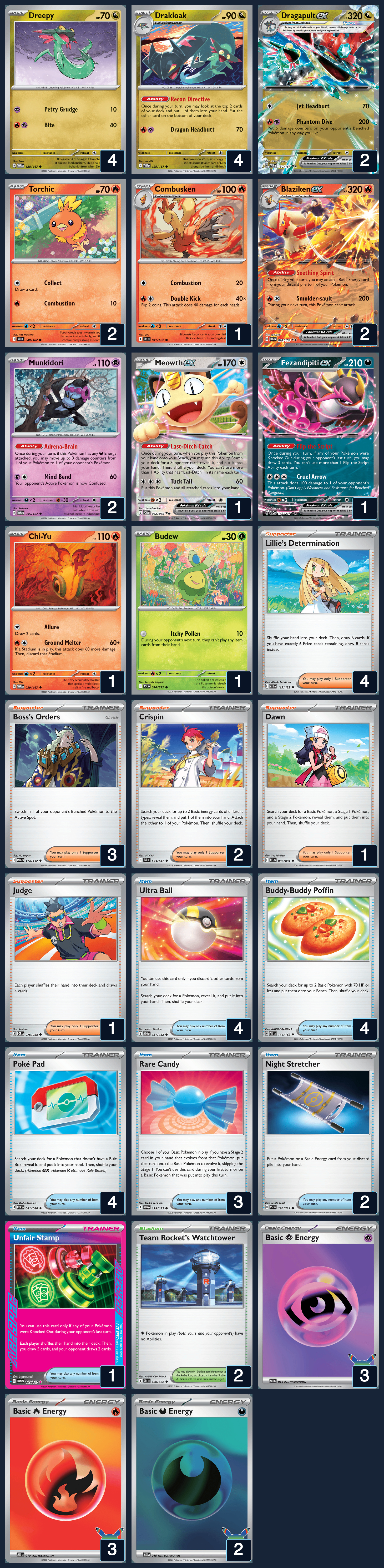 Complete 60-card deck list for rank 16, Andrea Elia