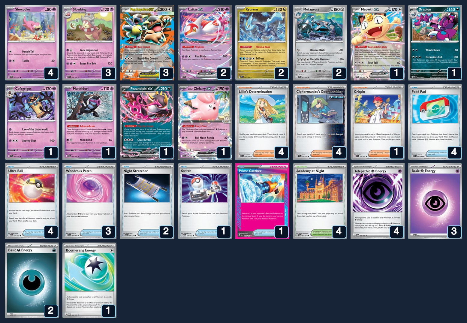Complete 60-card deck list for rank 13, cdelloiaco