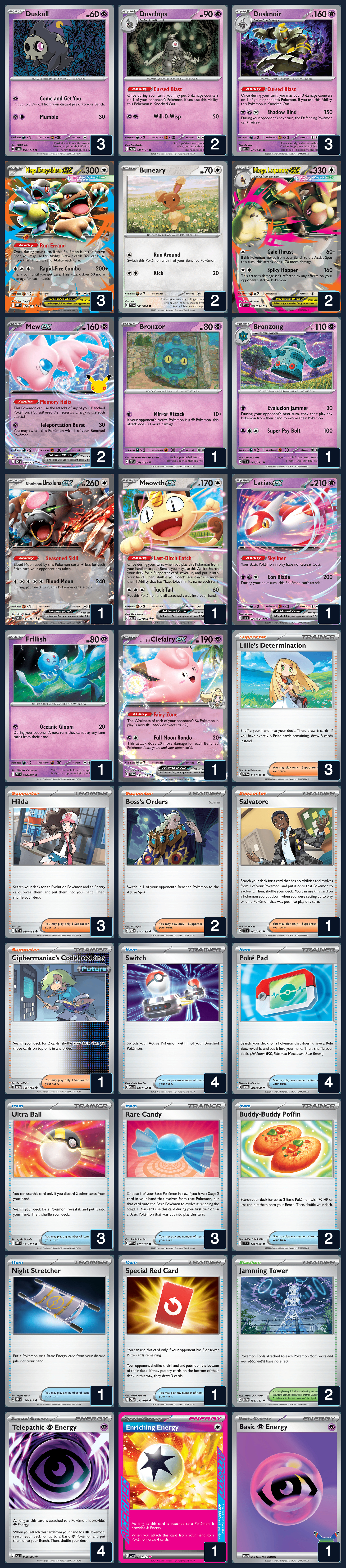 Complete 60-card deck list for rank 5, endrygosti