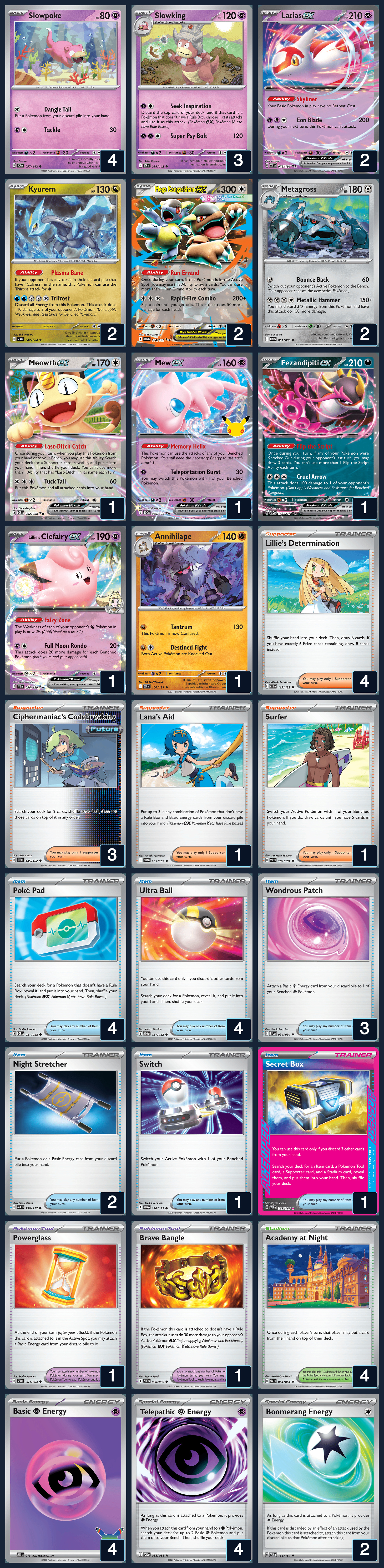 Complete 60-card deck list for rank 13, SnazzyPlatypus