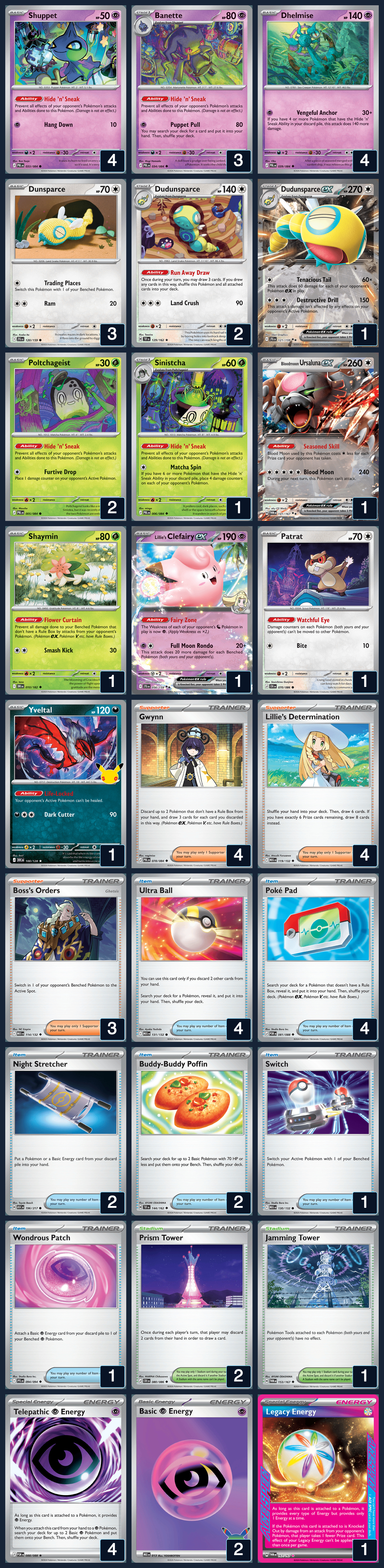 Complete 60-card deck list for rank 14, Dyllan Celliers