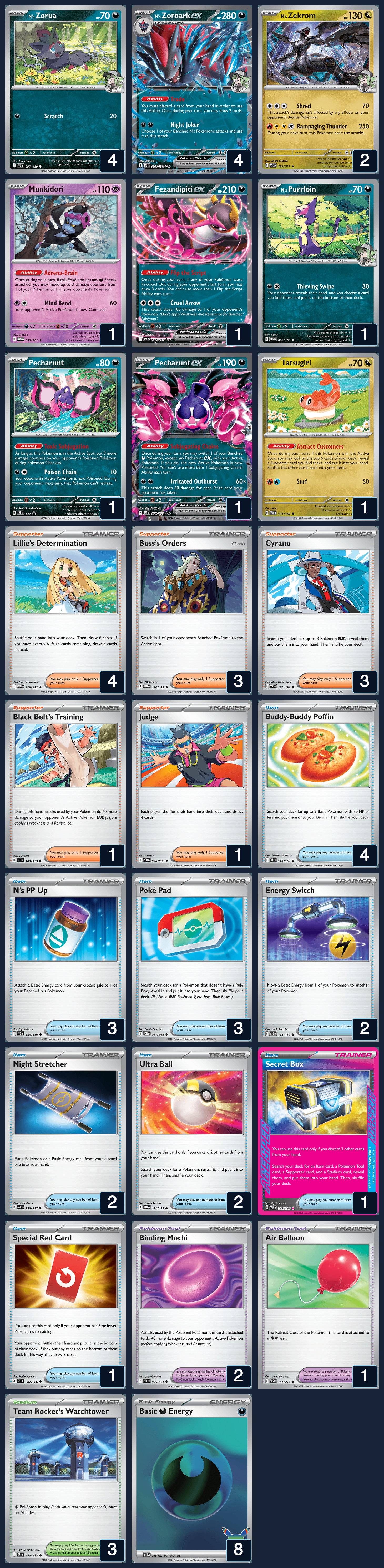 Complete 60-card deck list for rank 10, Kitepkk