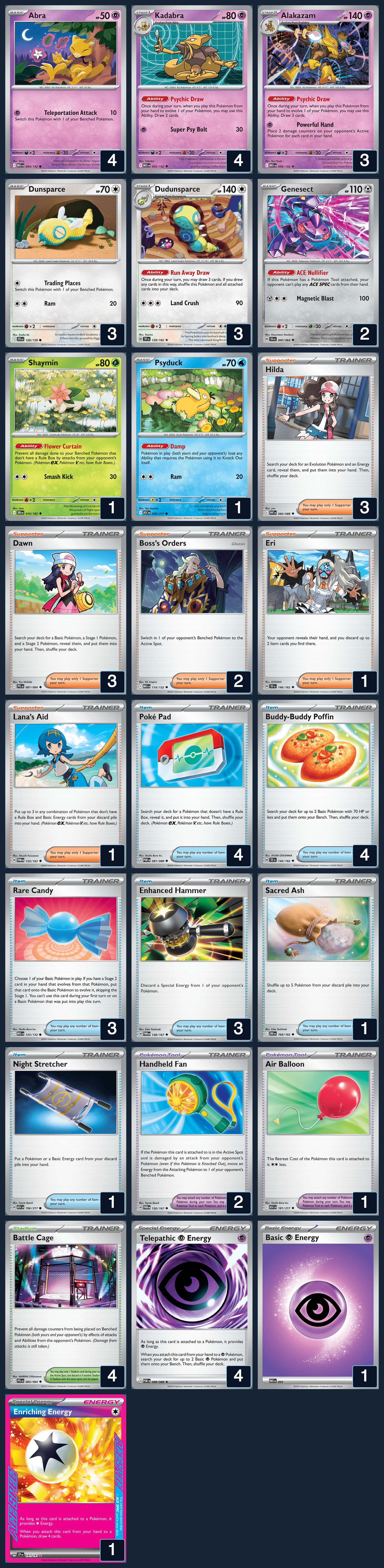 Complete 60-card deck list for rank 14, foodking90