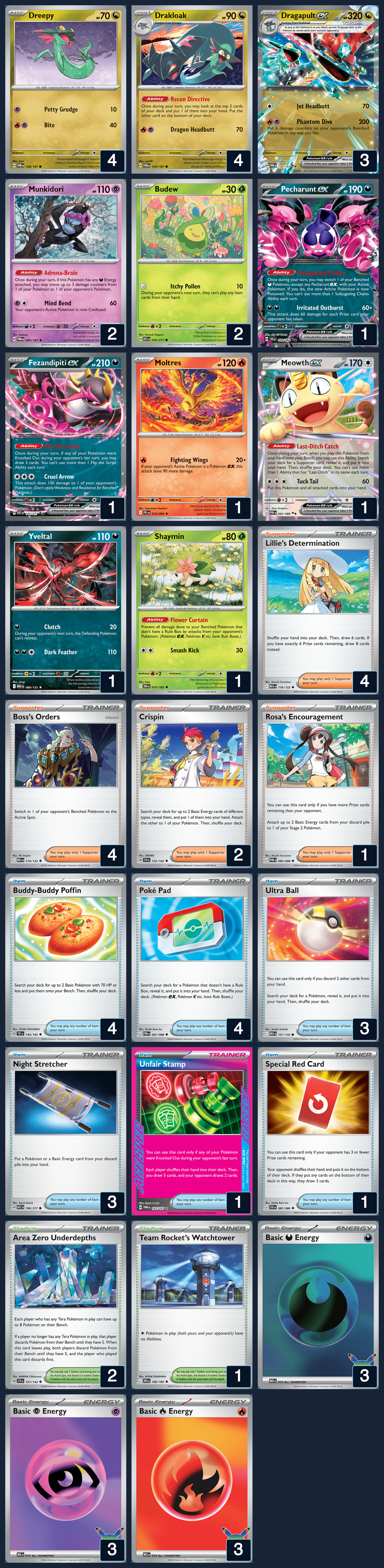 Complete 60-card deck list for rank 1, Froslp