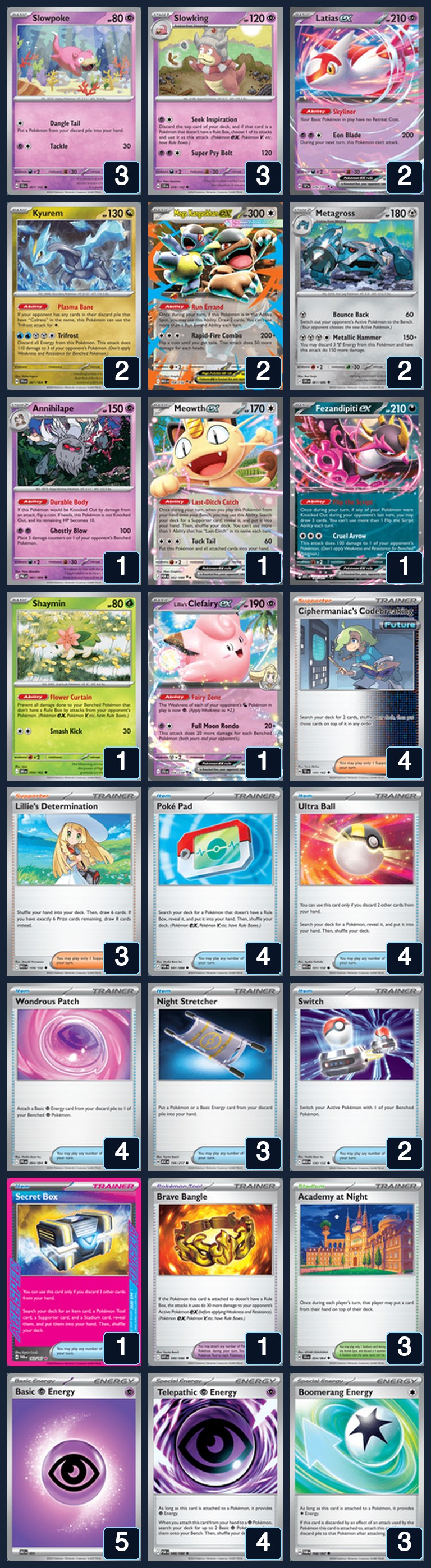 Complete 60-card deck list for rank 17, CWilly87