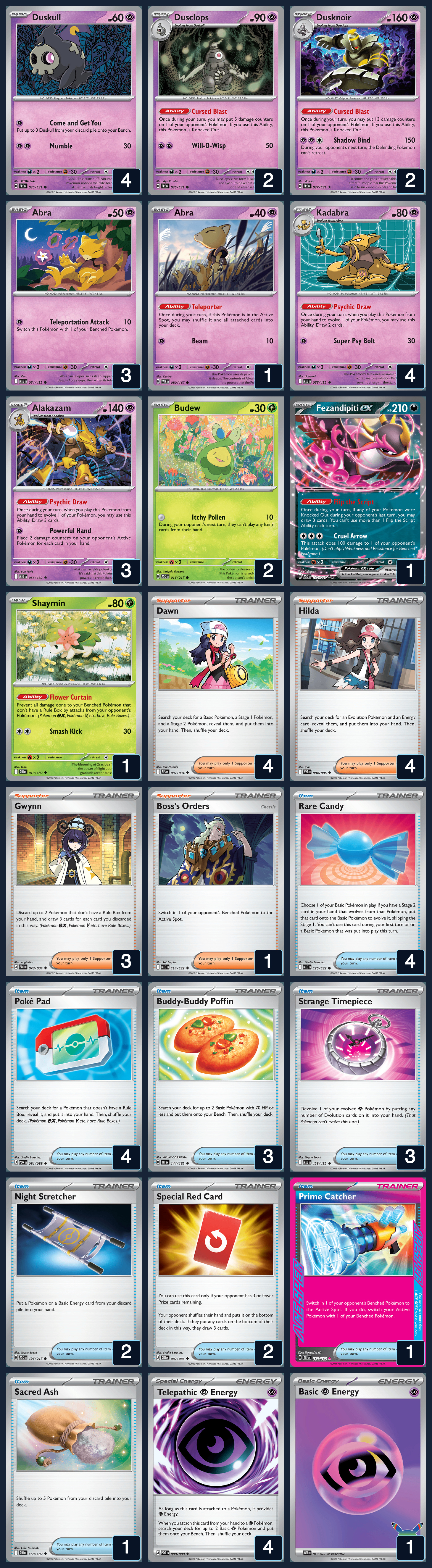 Complete 60-card deck list for rank 9, Epiking