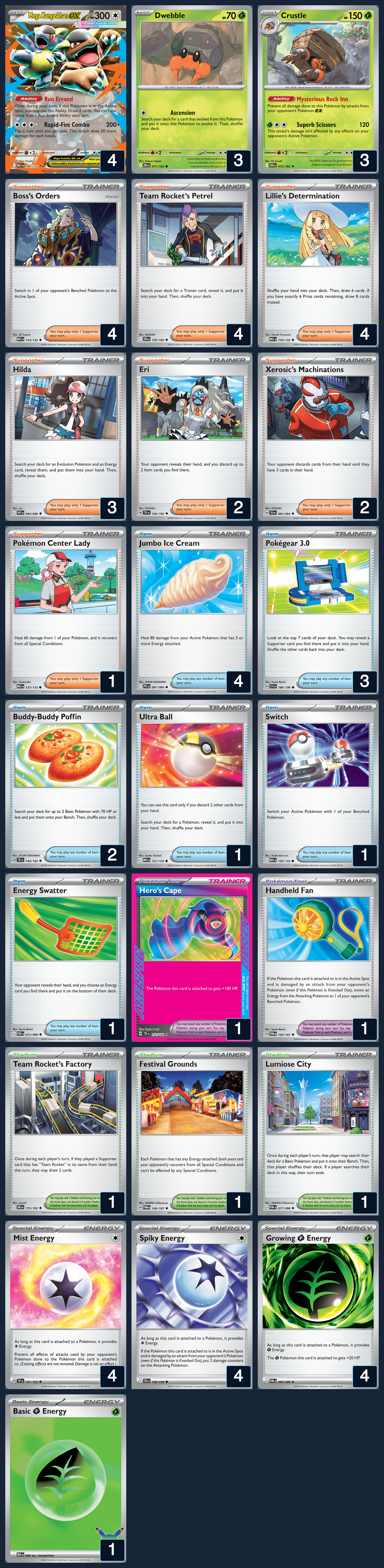 Complete 60-card deck list for rank 8, PizzaTut