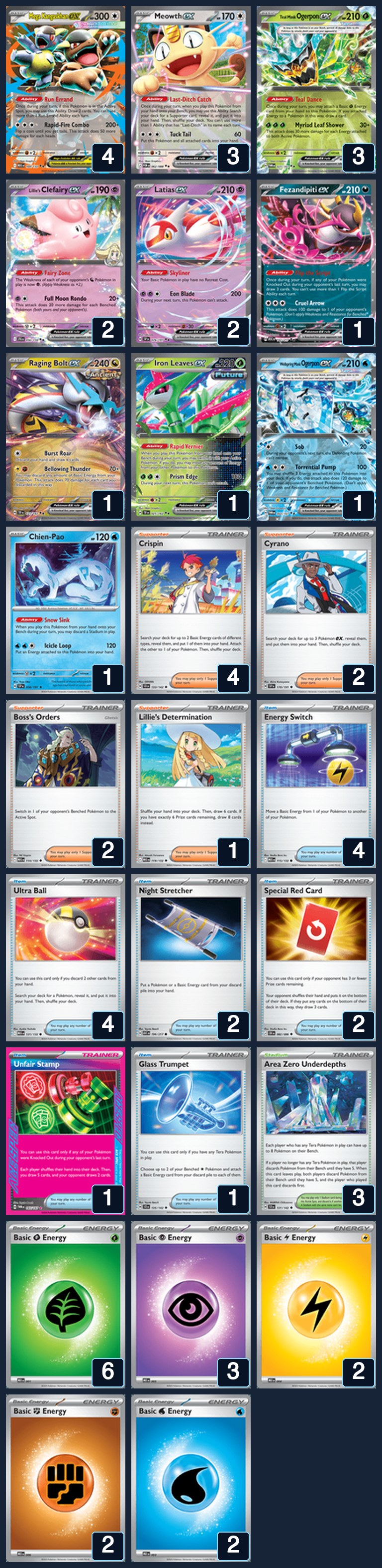 Complete 60-card deck list for rank 15, TEAK79