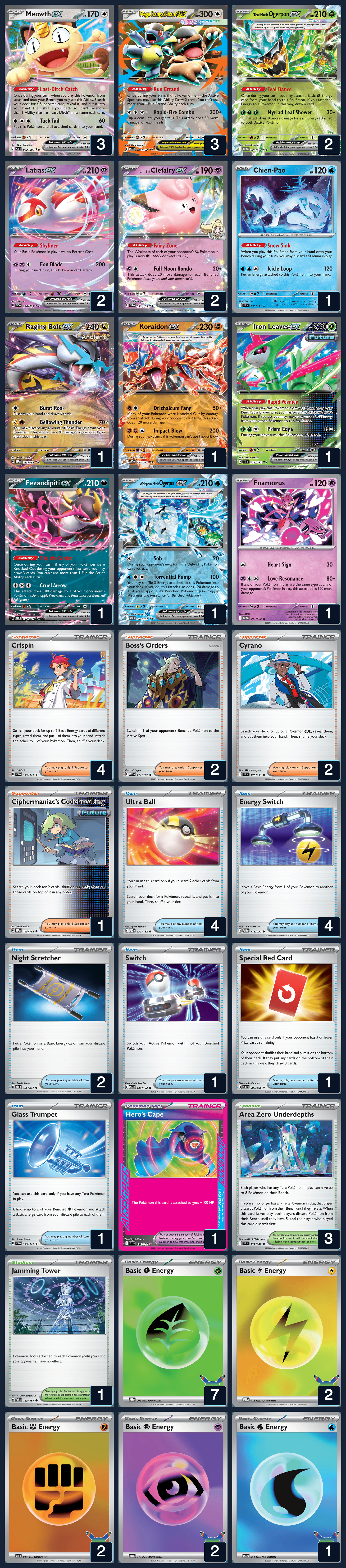 Complete 60-card deck list for rank 10, tcgchad410