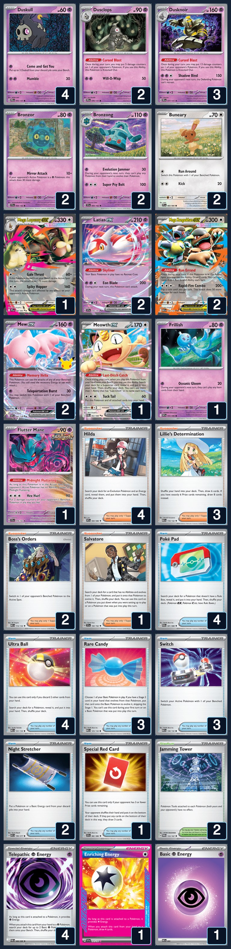Complete 60-card deck list for rank 7, delulurick