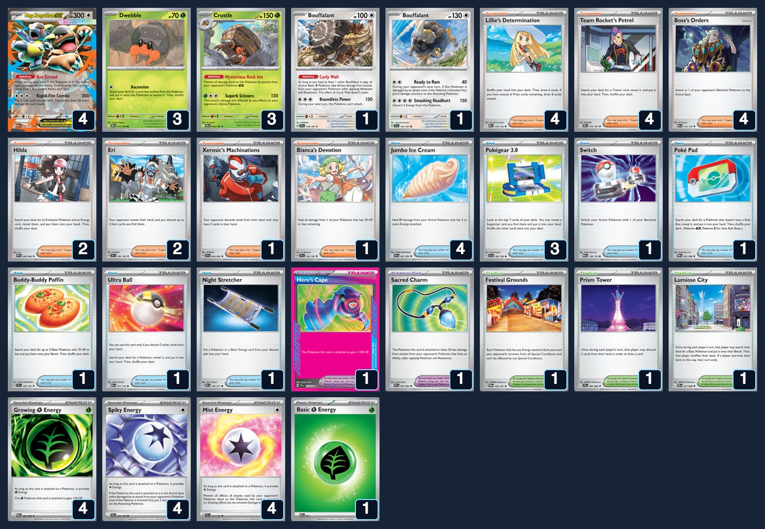 Complete 60-card deck list for rank 7, BM9K