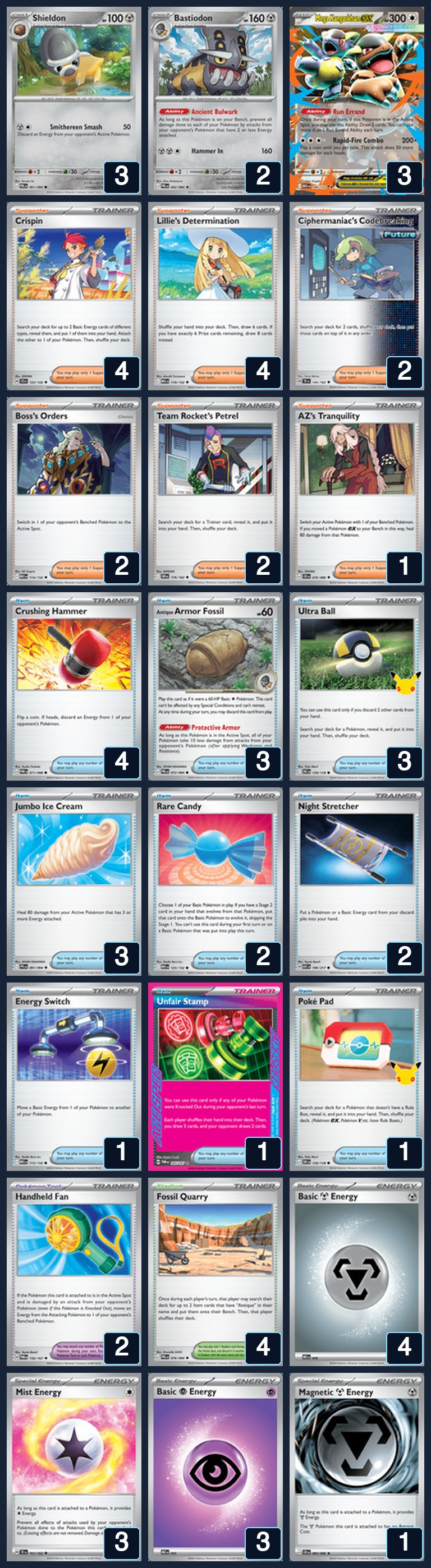 Complete 60-card deck list for rank 31, Dharkginger