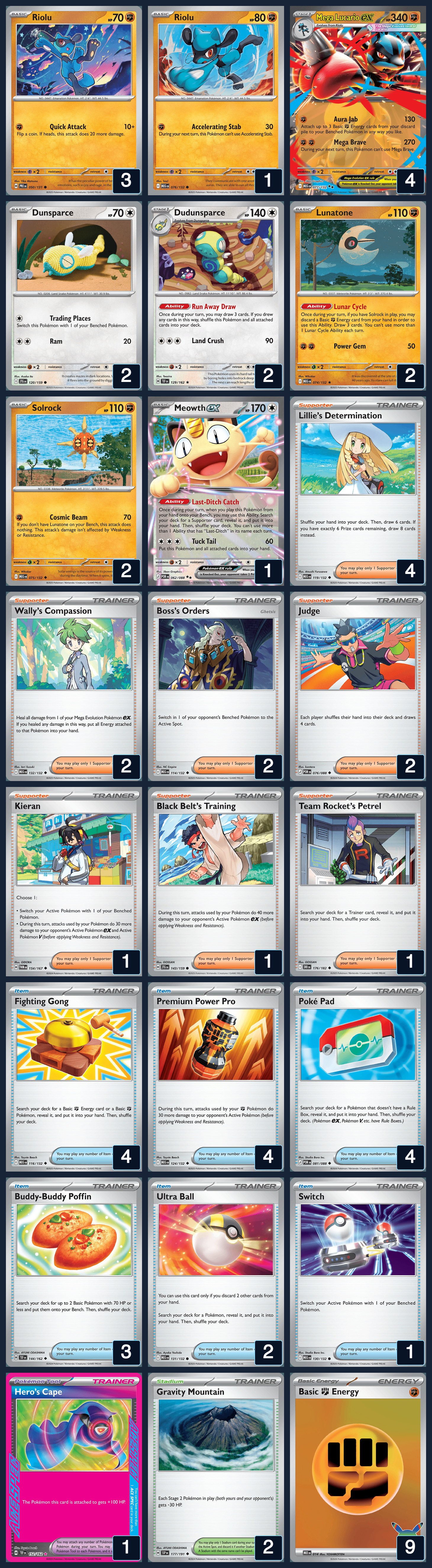 Complete 60-card deck list for rank 13, ZephraTCG