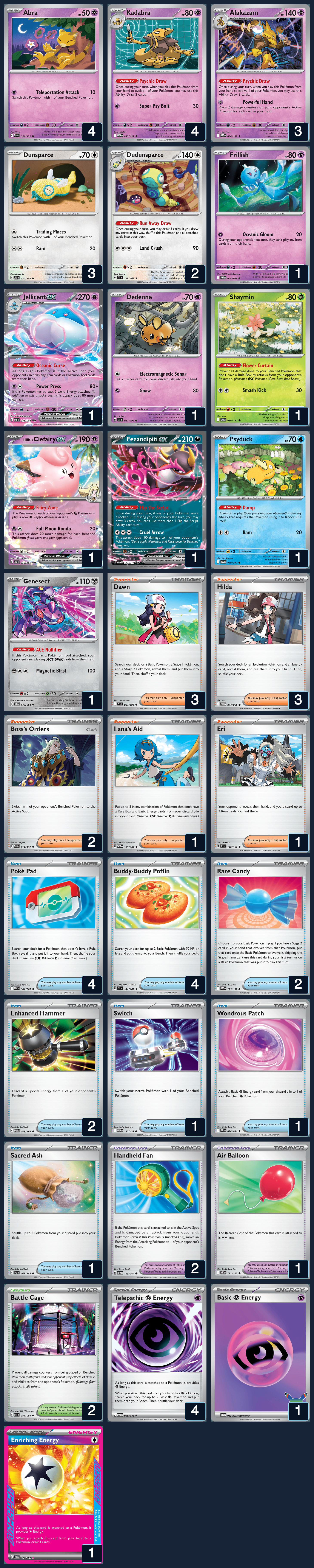 Complete 60-card deck list for rank 9, Trinkspieler