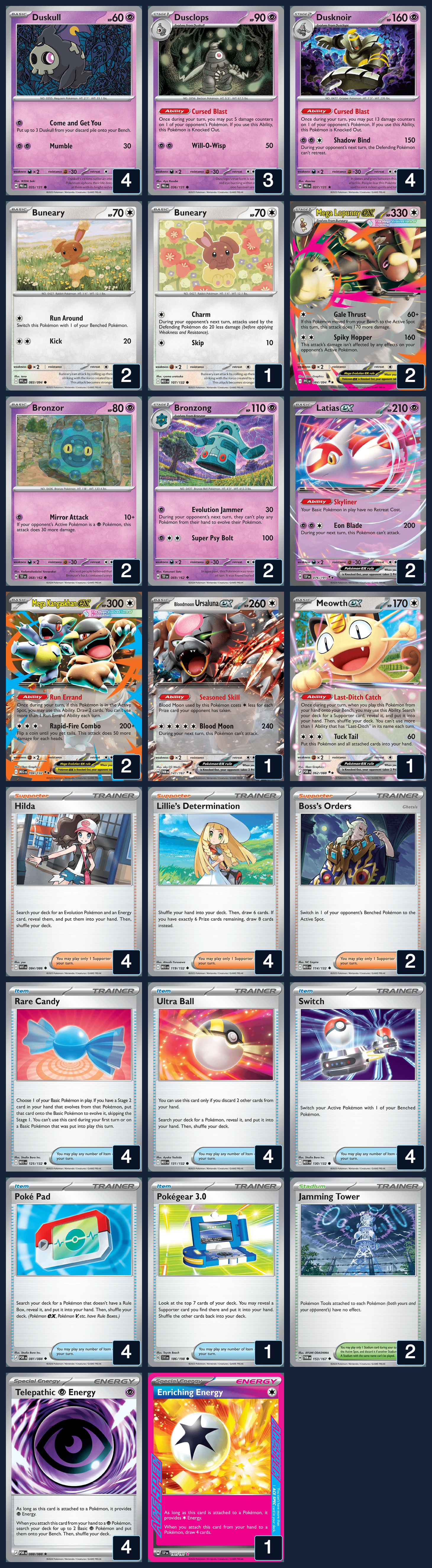 Complete 60-card deck list for rank 10, PA_Ghidi