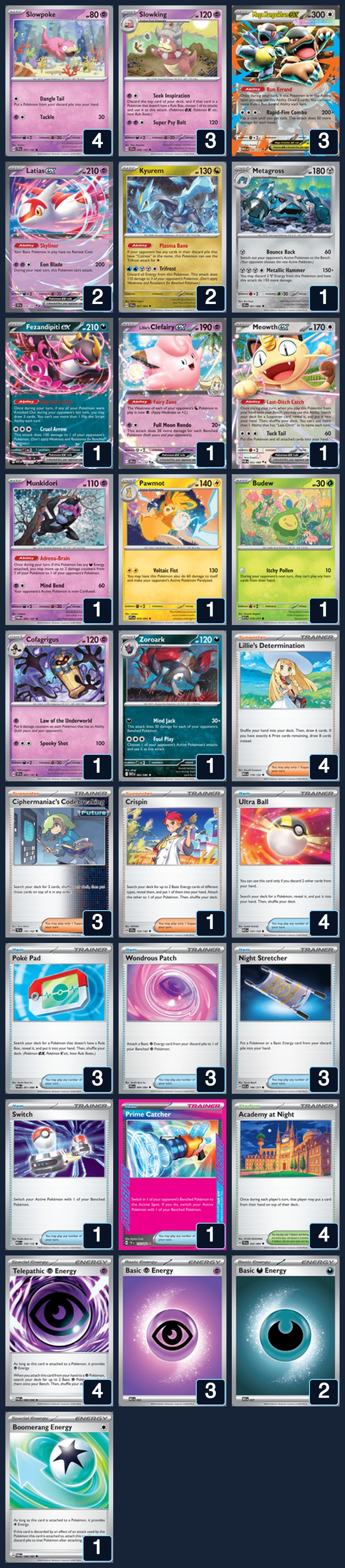 Complete 60-card deck list for rank 8, rojen7