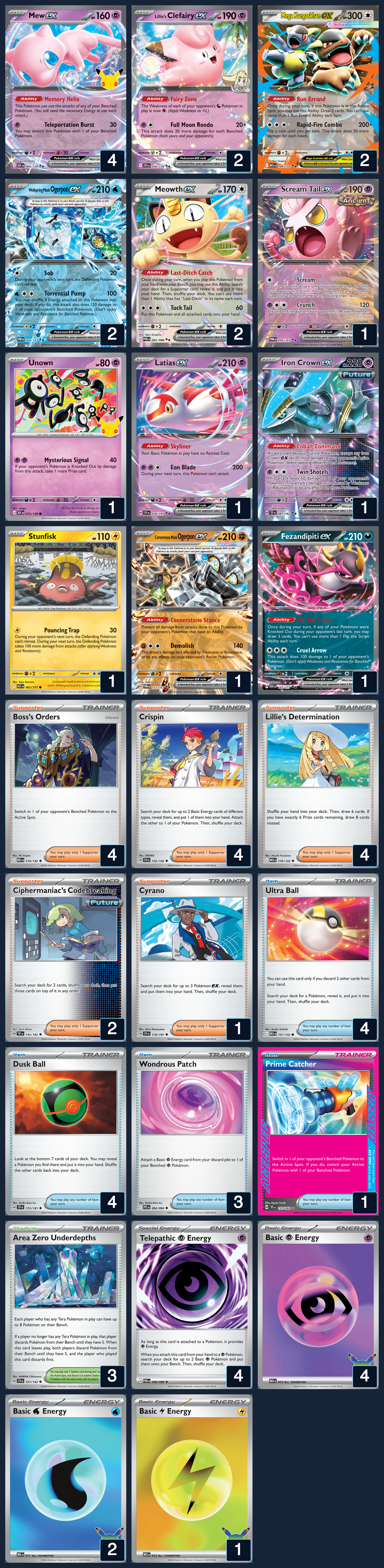 Complete 60-card deck list for rank 11, bunny789bun