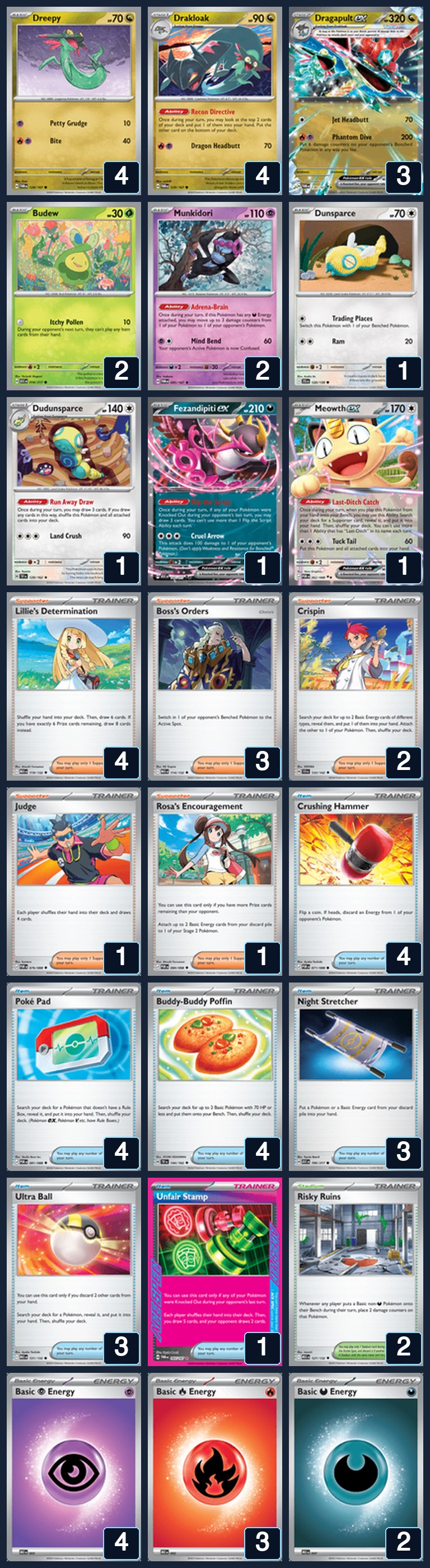 Complete 60-card deck list for rank 25, Pablo Valdivia