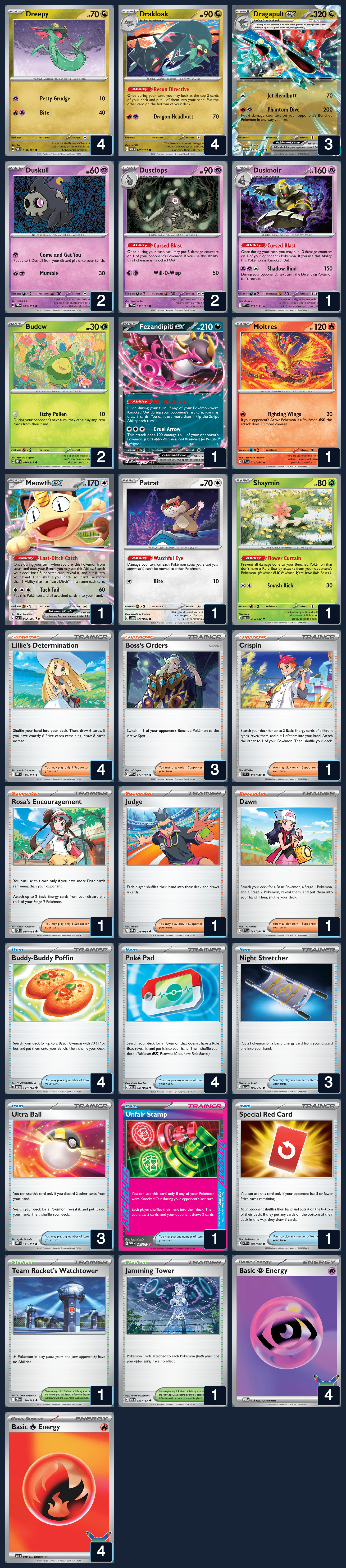 Complete 60-card deck list for rank 13, GuGuFr