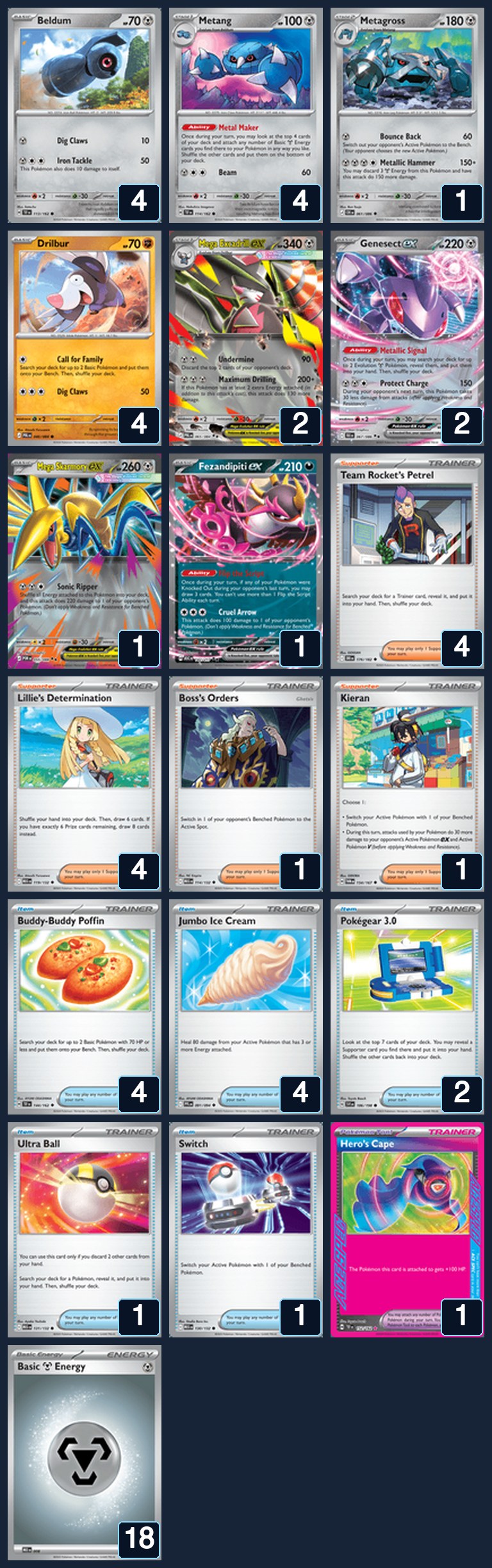 Complete 60-card deck list for rank 13, Envixity721