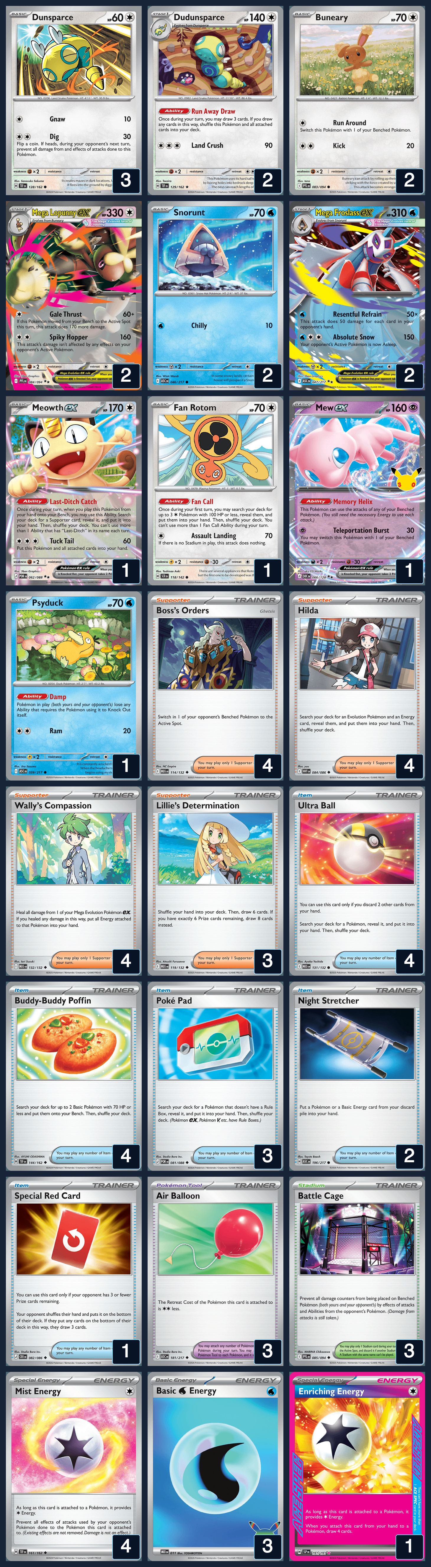 Complete 60-card deck list for rank 16, Caleb Cosby