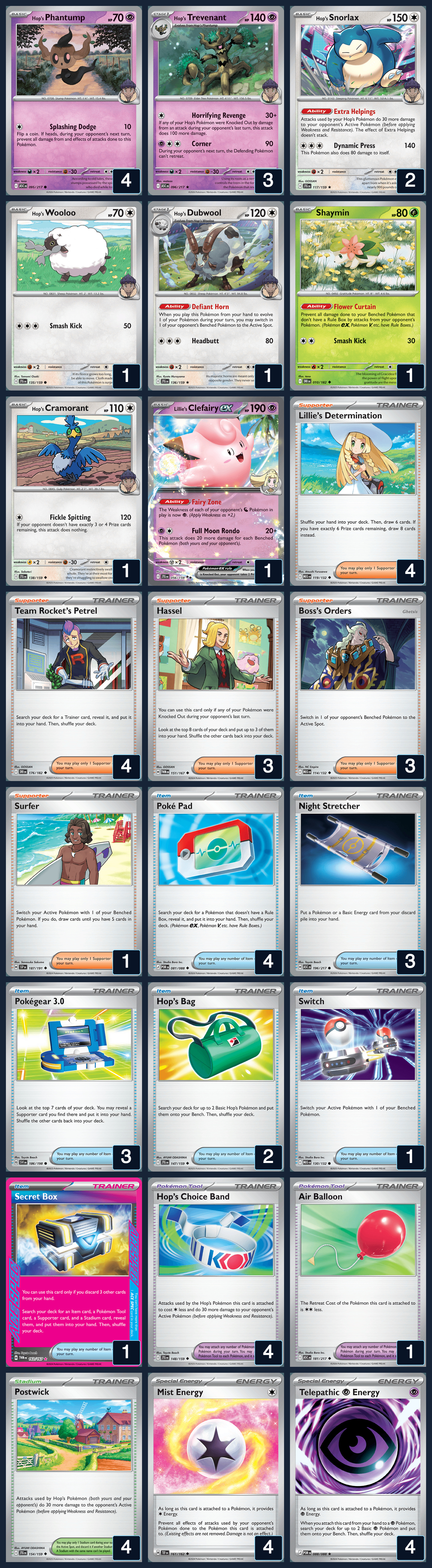 Complete 60-card deck list for rank 7, K4k1PY