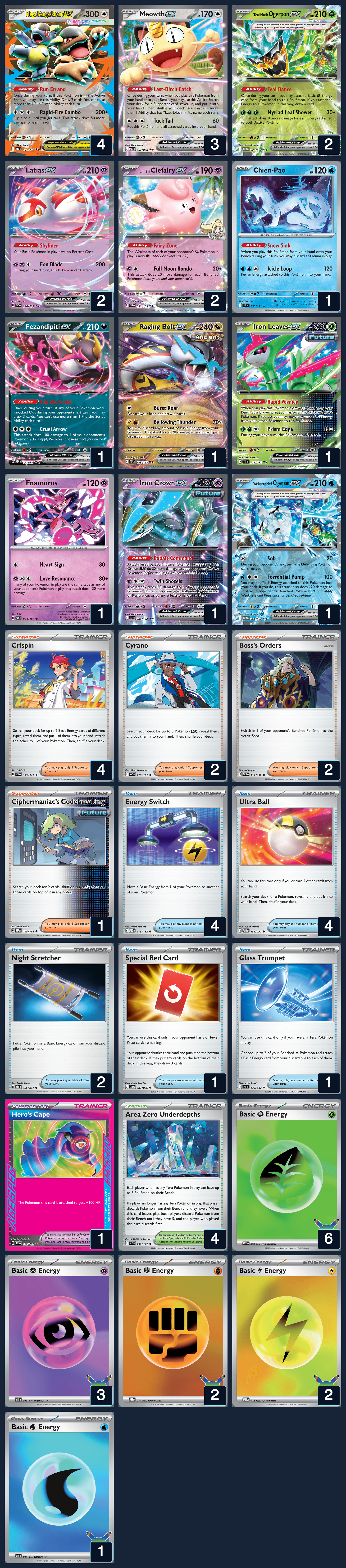 Complete 60-card deck list for rank 11, Kitty Milky