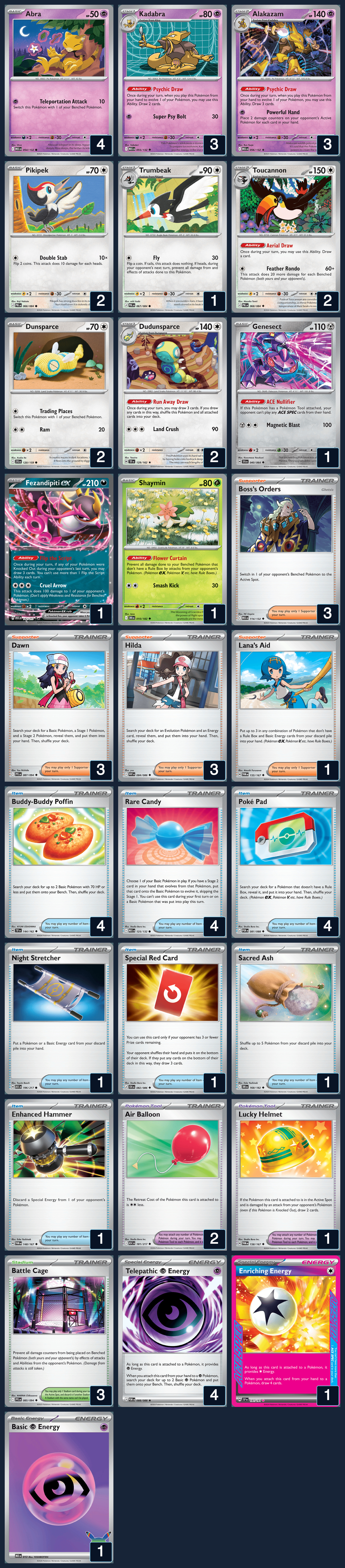 Complete 60-card deck list for rank 10, juans_rojas