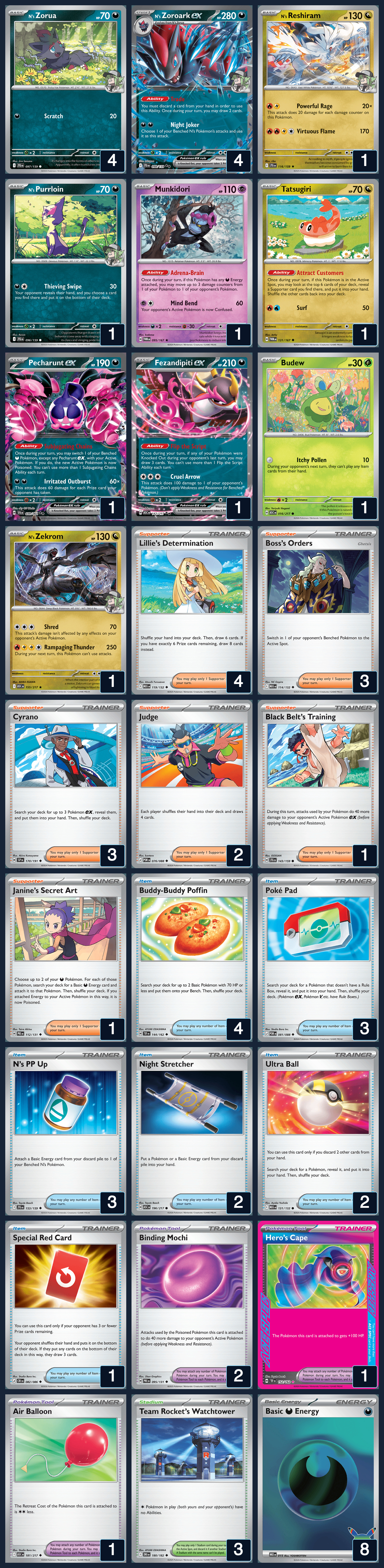 Complete 60-card deck list for rank 16, Julien Y