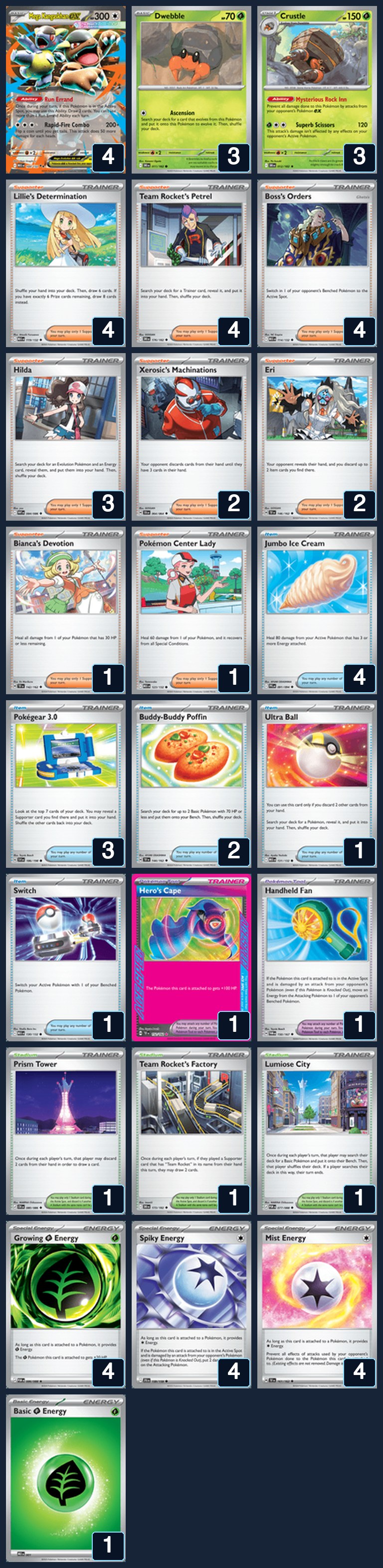 Complete 60-card deck list for rank 6, Flappie Chonk Crew