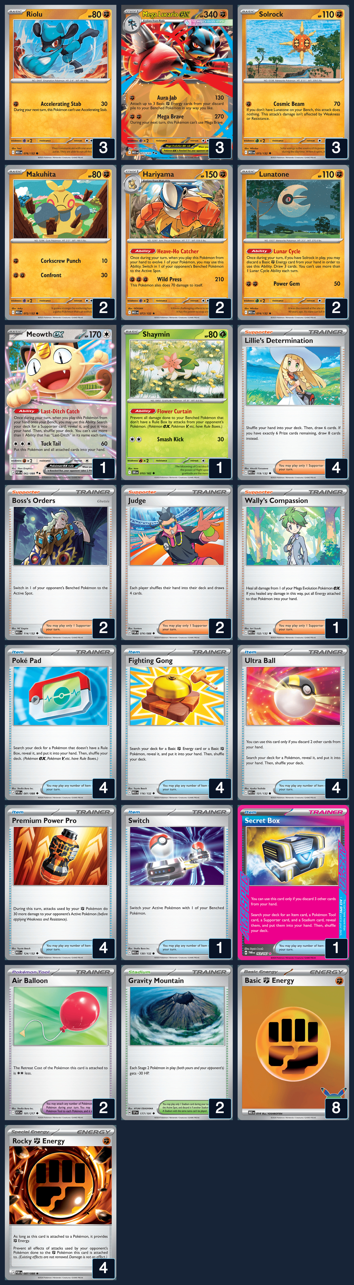 Complete 60-card deck list for rank 7, Bluetrends