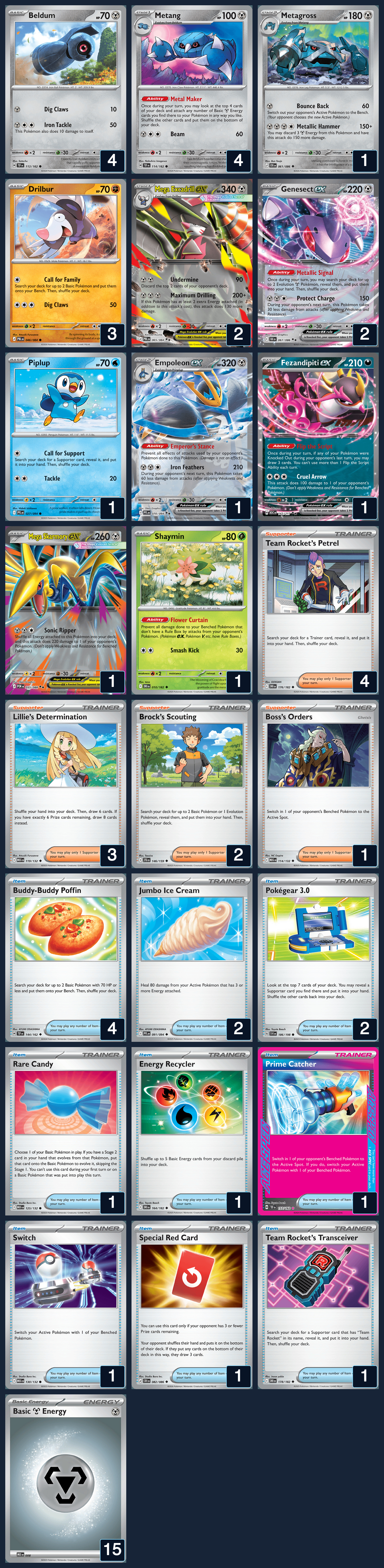 Complete 60-card deck list for rank 15, Jürgen Meyer