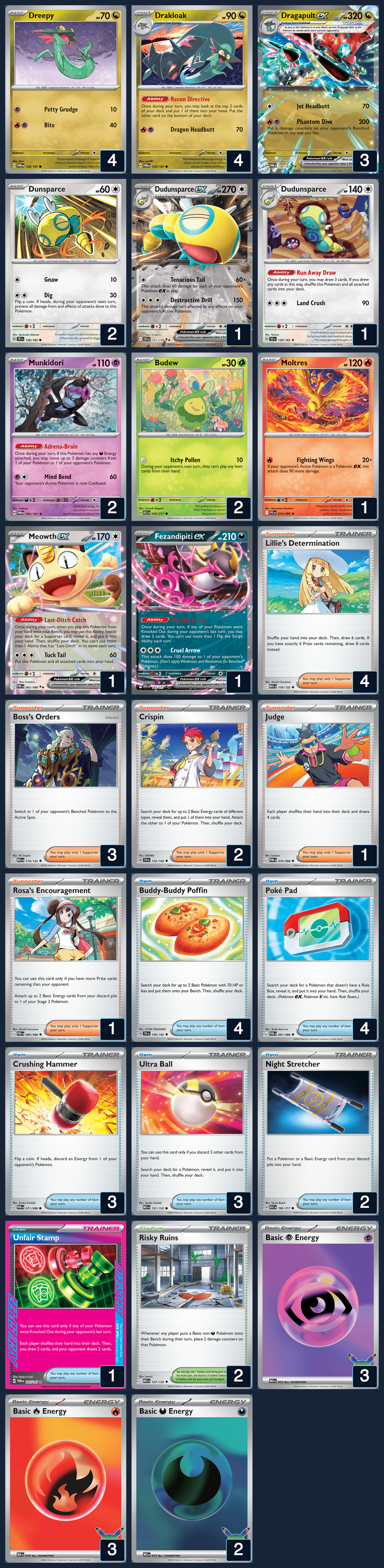 Complete 60-card deck list for rank 6, Takumi T