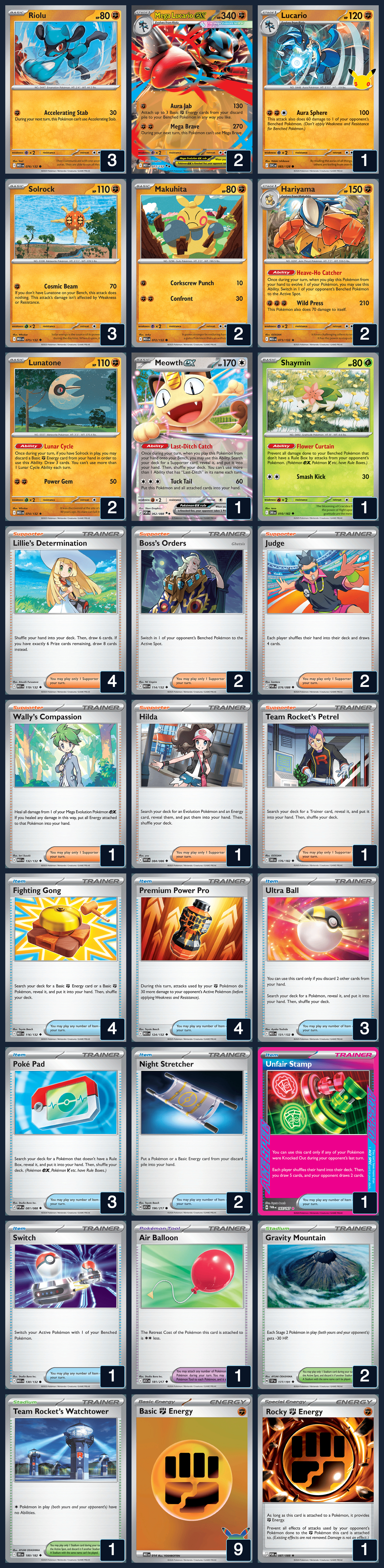 Complete 60-card deck list for rank 13, Greivin B