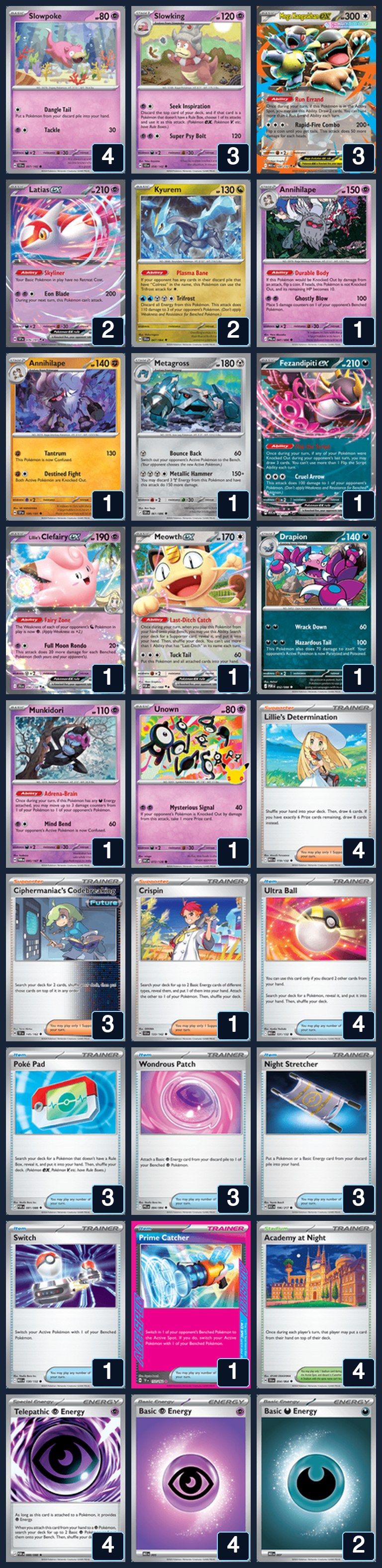 Complete 60-card deck list for rank 24, SUPERSEAN