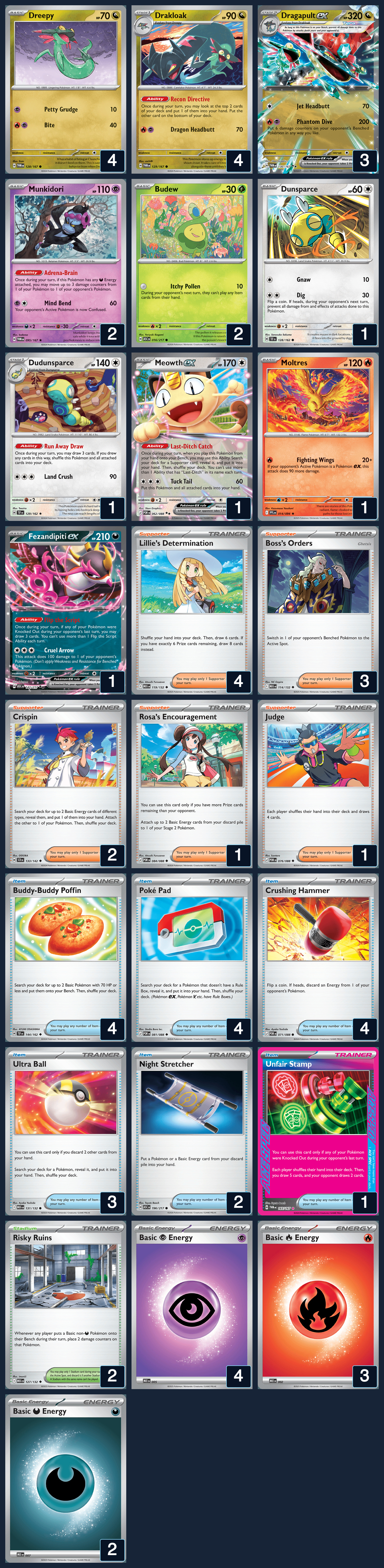 Complete 60-card deck list for rank 9, Takumi T
