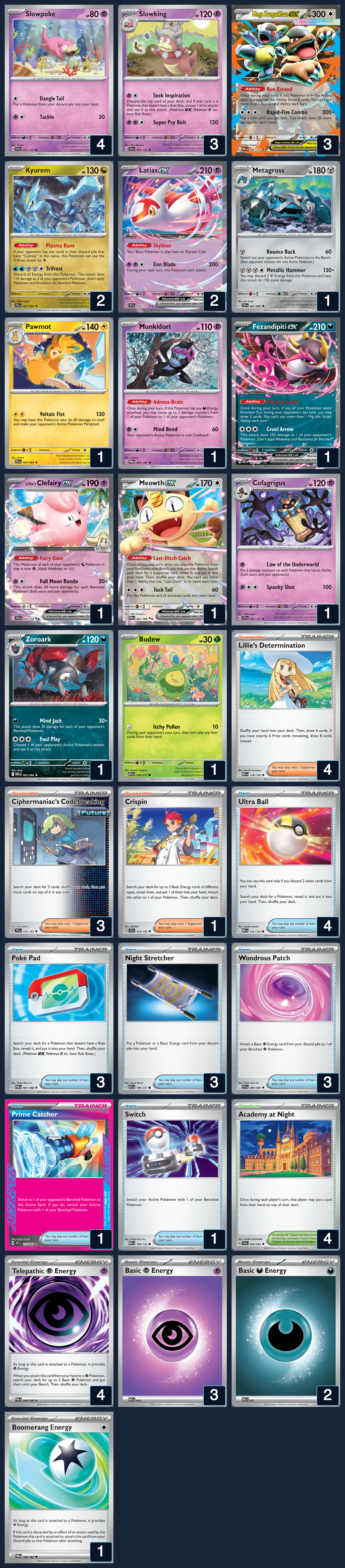 Complete 60-card deck list for rank 12, PiplupKing
