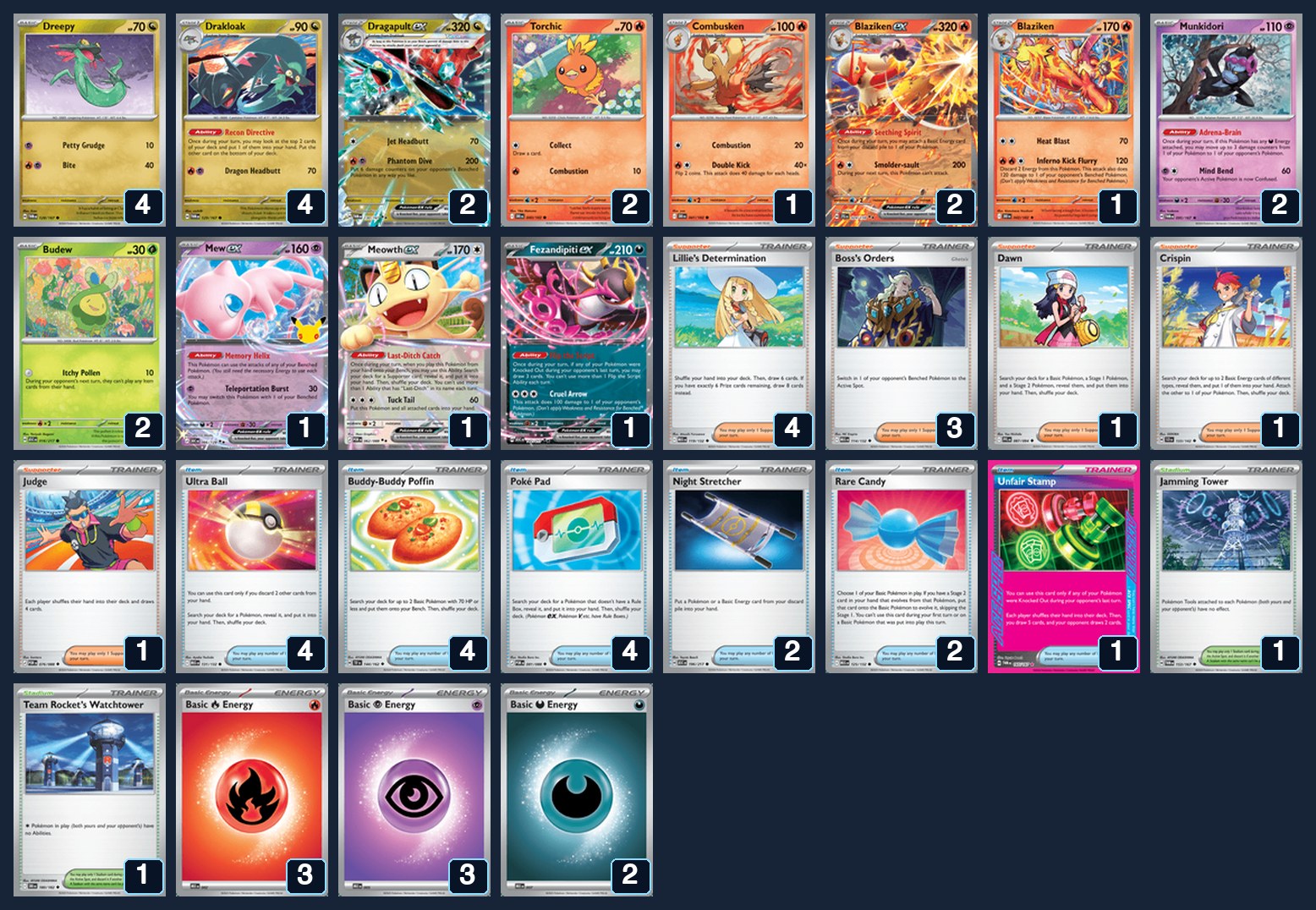 Complete 60-card deck list for rank 3, MercedesDragapult