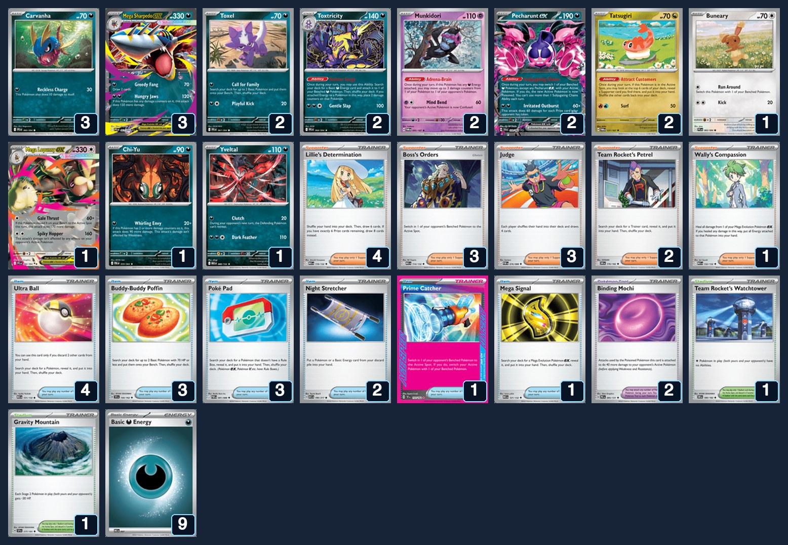 Complete 60-card deck list for rank 15, ShadowsOver