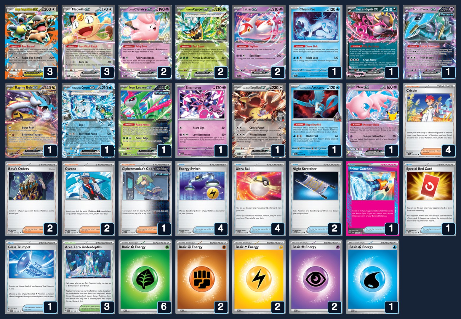 Complete 60-card deck list for rank 21, Deolas