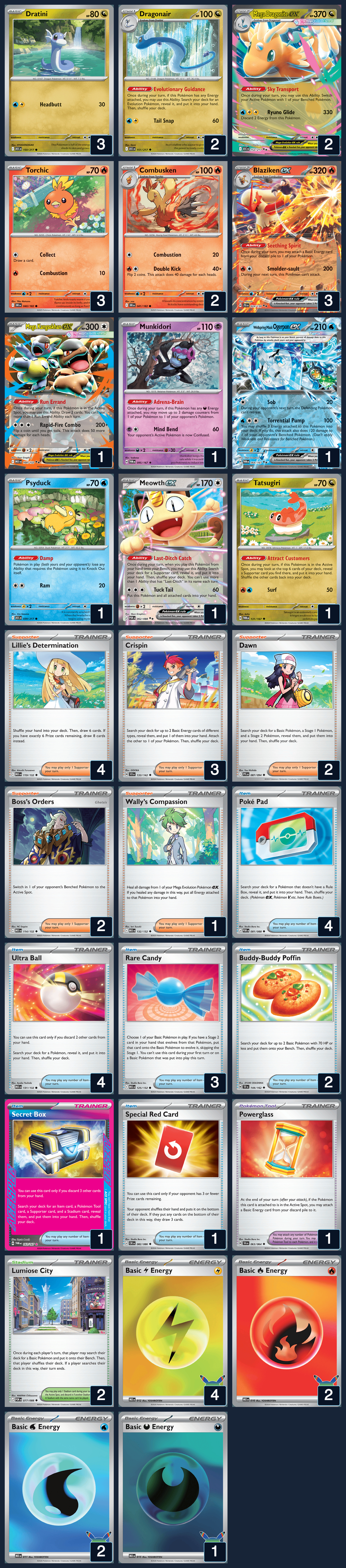 Complete 60-card deck list for rank 7, reque