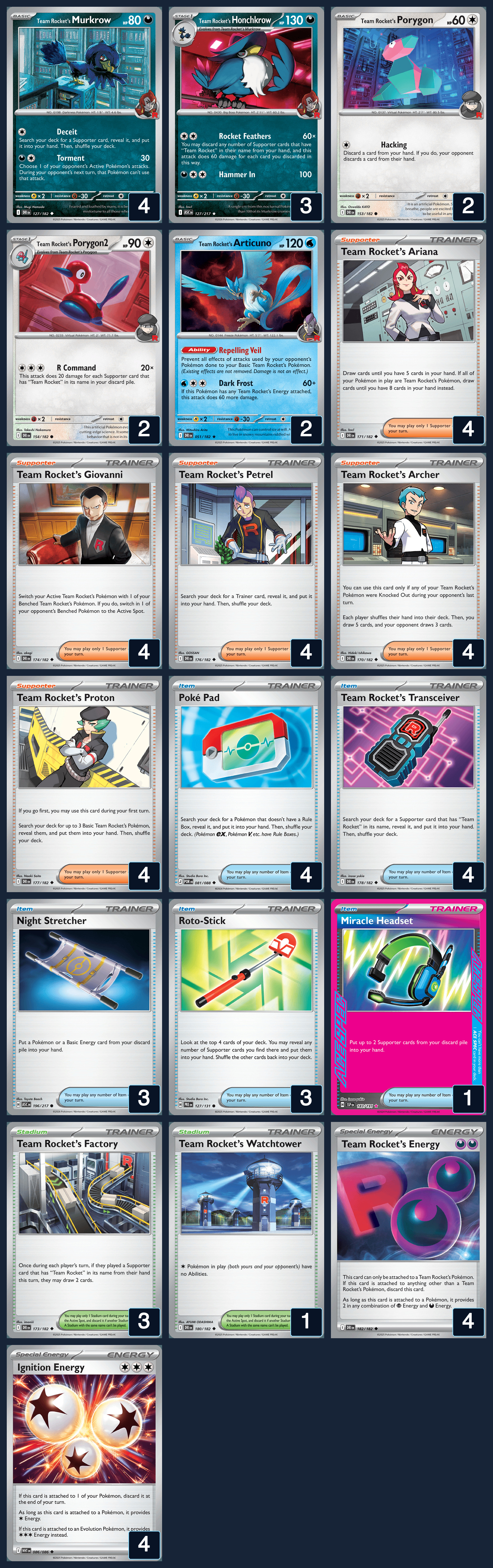 Complete 60-card deck list for rank 11, Giovanny Bonfim