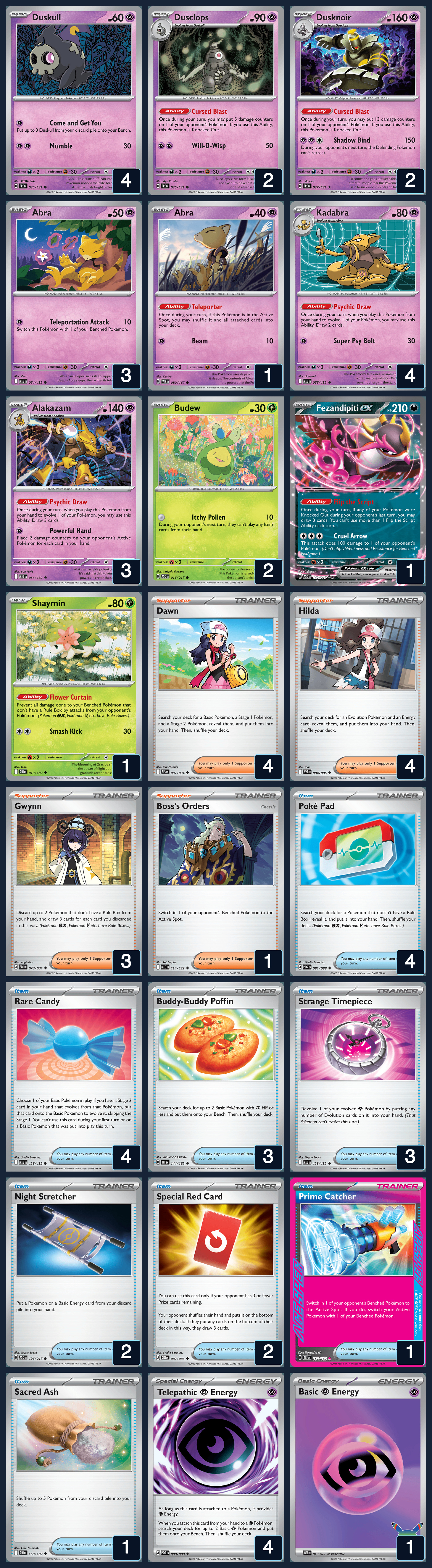 Complete 60-card deck list for rank 7, Billyultra