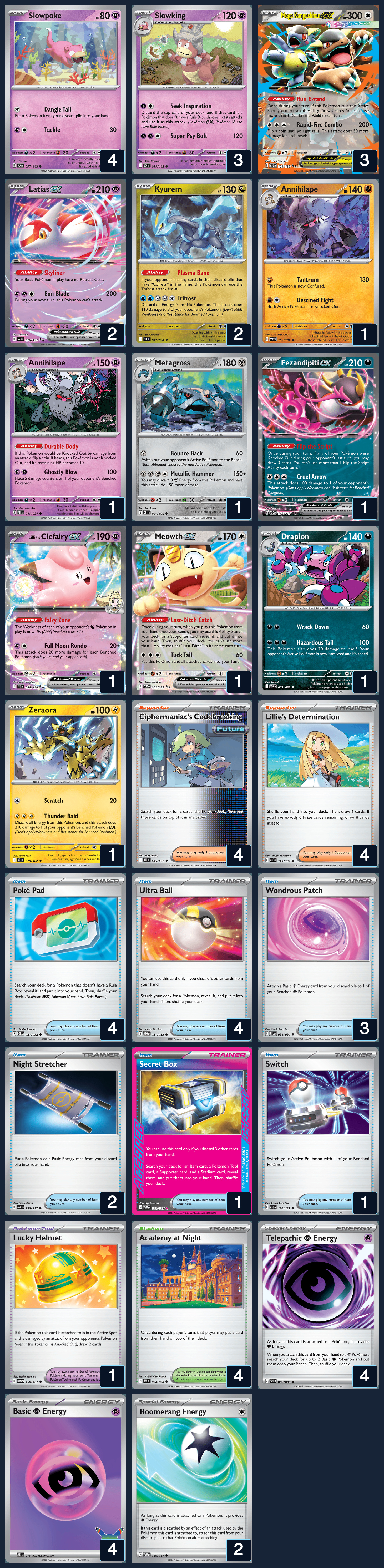 Complete 60-card deck list for rank 2, lydia cumming