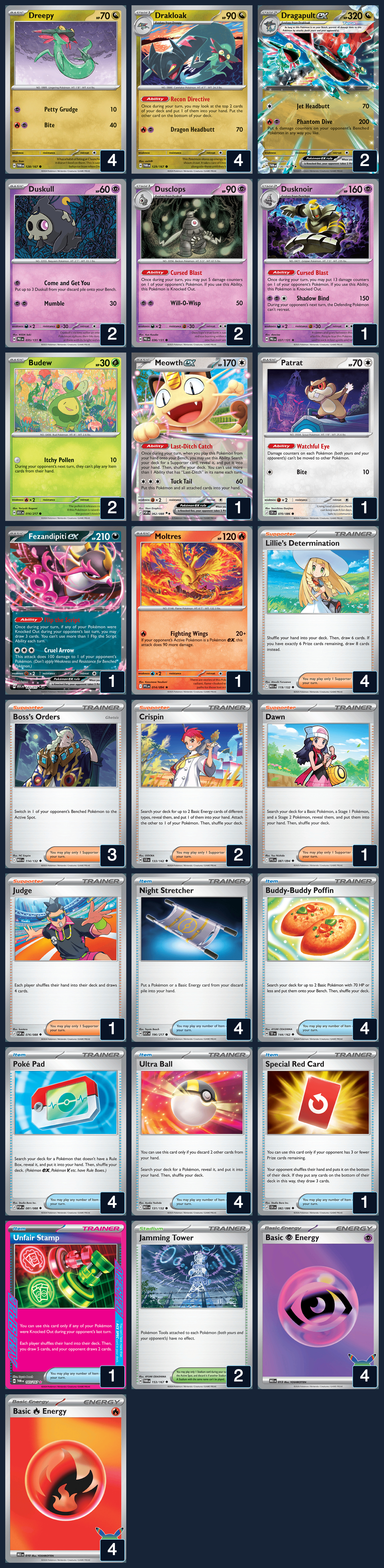 Complete 60-card deck list for rank 14, Jacob Munley