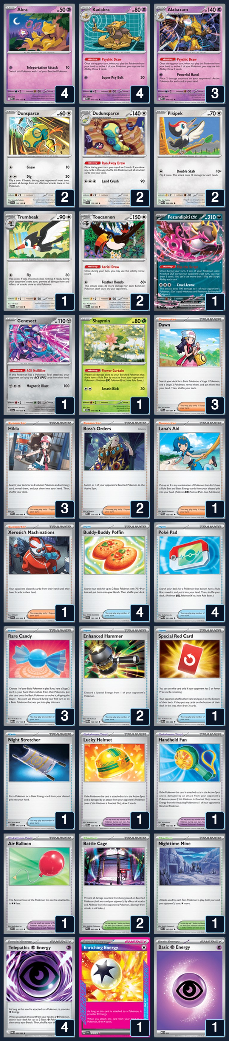 Complete 60-card deck list for rank 13, Flippinleos7