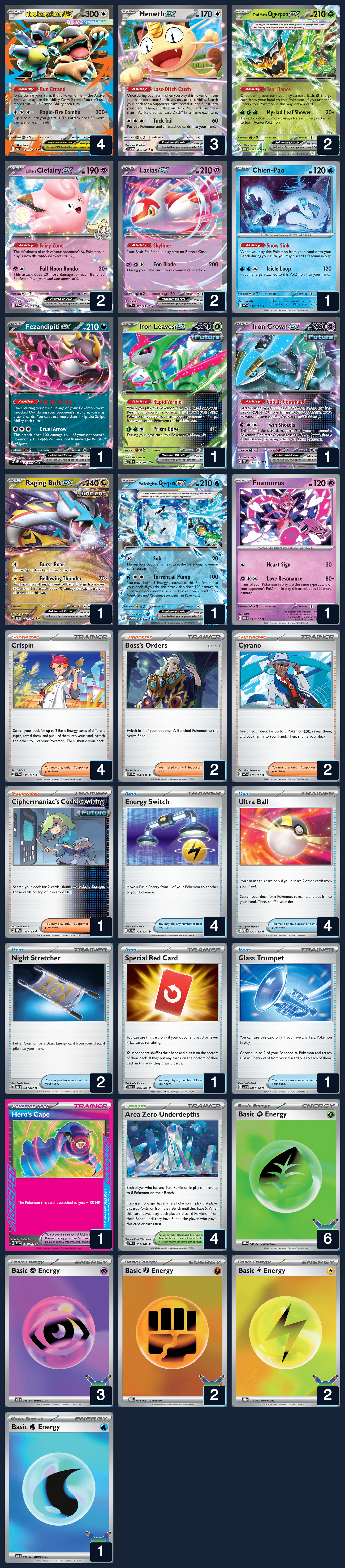 Complete 60-card deck list for rank 7, Neil Leonardo