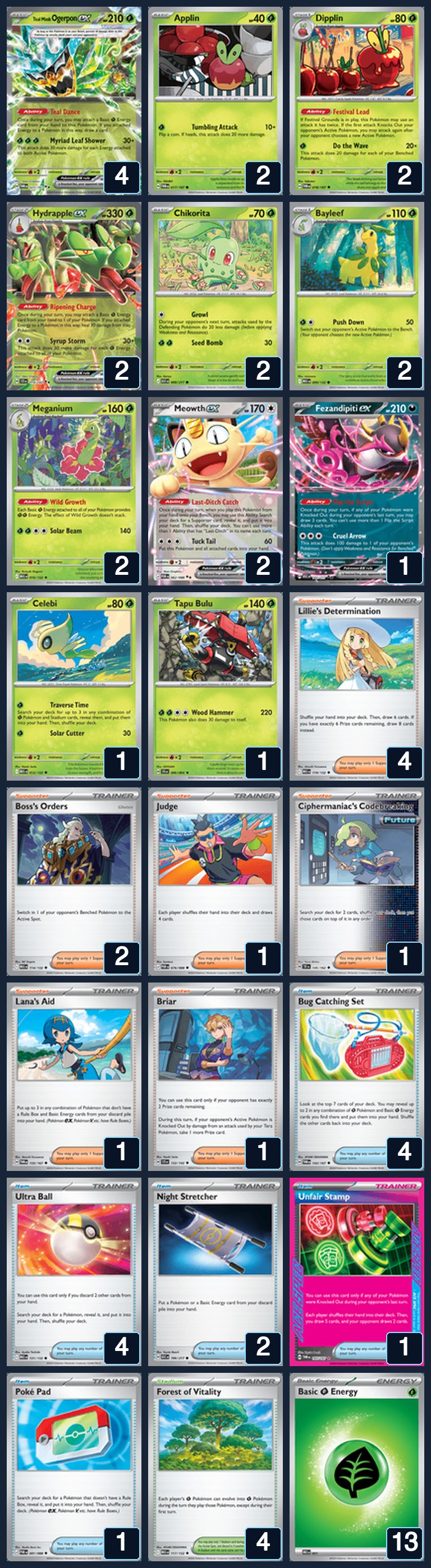 Complete 60-card deck list for rank 4, federex