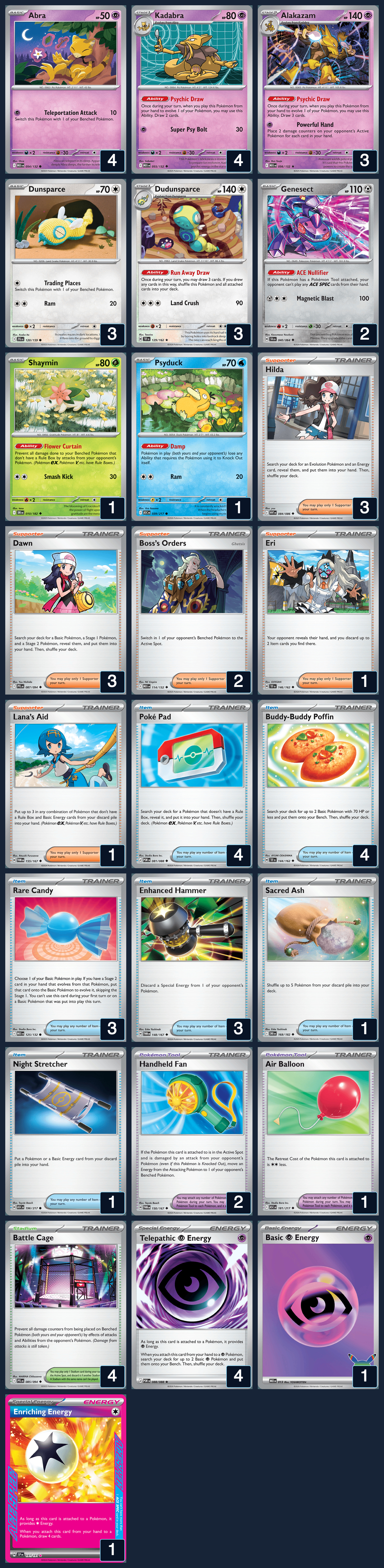 Complete 60-card deck list for rank 13, foodking90