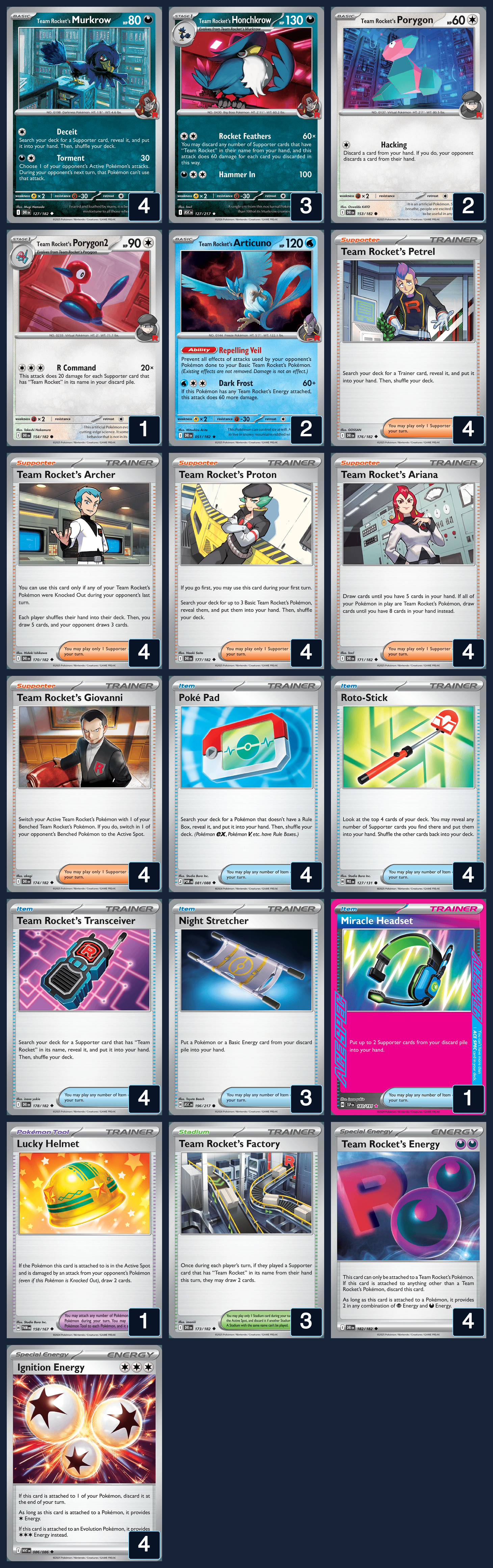 Complete 60-card deck list for rank 12, Refas